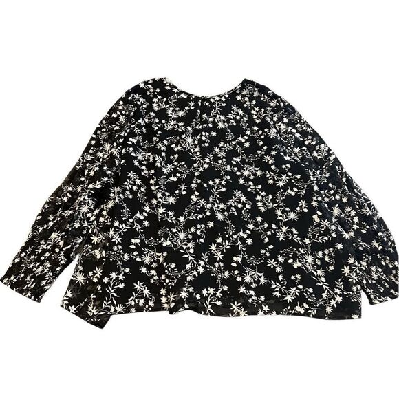 TERRA& Sky  black floral BOHO blouse size 4X - Picture 2 of 8